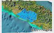 Political 3D Map of Bourail, satellite outside