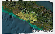 Satellite 3D Map of Bourail, darken