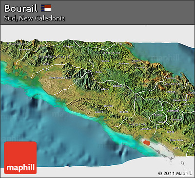 Satellite 3D Map of Bourail