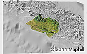 Satellite 3D Map of Bourail, lighten, desaturated