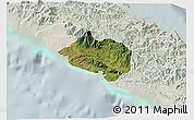 Satellite 3D Map of Bourail, lighten