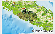 Satellite 3D Map of Bourail, physical outside
