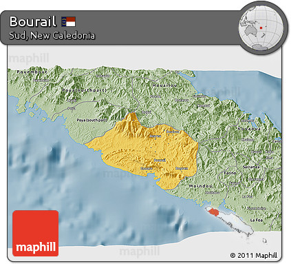 Savanna Style 3D Map of Bourail