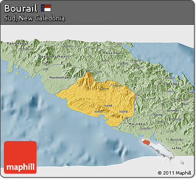 Savanna Style 3D Map of Bourail