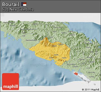 Savanna Style 3D Map of Bourail