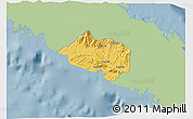 Savanna Style 3D Map of Bourail, single color outside