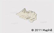 Shaded Relief 3D Map of Bourail, cropped outside