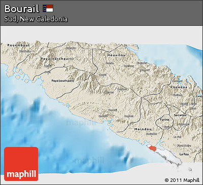 Shaded Relief 3D Map of Bourail