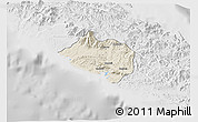 Shaded Relief 3D Map of Bourail, lighten, desaturated
