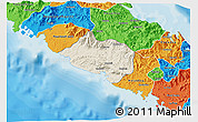 Shaded Relief 3D Map of Bourail, political outside
