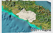 Shaded Relief 3D Map of Bourail, satellite outside