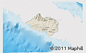 Shaded Relief 3D Map of Bourail, single color outside