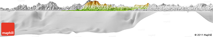 Physical Horizon Map of Bourail, lighten, desaturated Physical Horizon Map of Bourail, lighten, desaturated