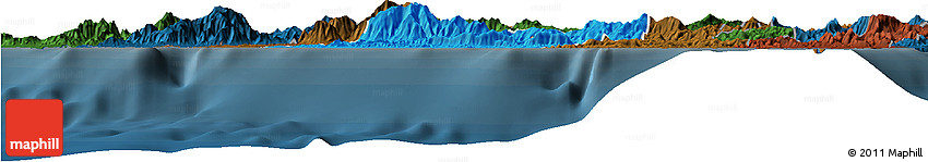 Political Horizon Map of Bourail, darken