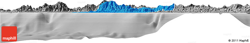 Political Horizon Map of Bourail, desaturated Political Horizon Map of Bourail, desaturated