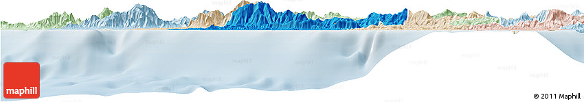 Political Horizon Map of Bourail, lighten