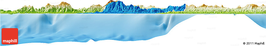 Political Horizon Map of Bourail, physical outside Political Horizon Map of Bourail, physical outside