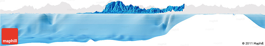 Political Horizon Map of Bourail, single color outside