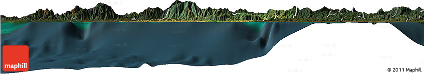 Satellite Horizon Map of Bourail, darken