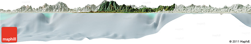Satellite Horizon Map of Bourail, lighten