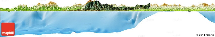 Satellite Horizon Map of Bourail, physical outside