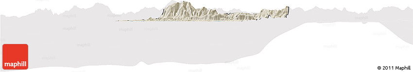 Shaded Relief Horizon Map of Bourail, cropped outside Shaded Relief Horizon Map of Bourail, cropped outside