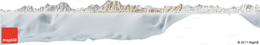 Shaded Relief Horizon Map of Bourail, lighten, semi-desaturated Shaded Relief Horizon Map of Bourail, lighten, semi-desaturated