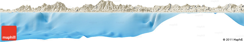 Shaded Relief Horizon Map of Bourail