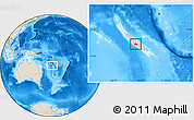 Shaded Relief Location Map of Bourail, within the entire country
