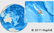 Shaded Relief Location Map of Bourail, highlighted country, highlighted parent region