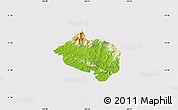 Physical Map of Bourail, cropped outside