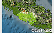 Physical Map of Bourail, darken