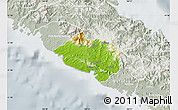 Physical Map of Bourail, lighten, semi-desaturated