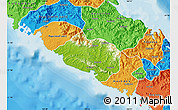 Physical Map of Bourail, political outside