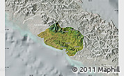 Satellite Map of Bourail, lighten, semi-desaturated