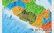 Satellite Map of Bourail, political outside
