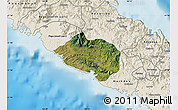 Satellite Map of Bourail, shaded relief outside