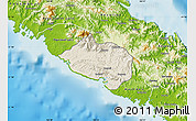 Shaded Relief Map of Bourail, physical outside