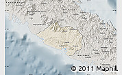 Shaded Relief Map of Bourail, semi-desaturated