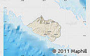 Shaded Relief Map of Bourail, single color outside