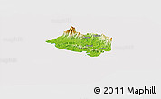 Physical Panoramic Map of Bourail, cropped outside