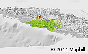 Physical Panoramic Map of Bourail, lighten, desaturated