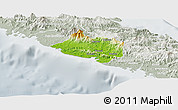 Physical Panoramic Map of Bourail, lighten, semi-desaturated
