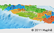 Physical Panoramic Map of Bourail, political outside