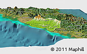 Physical Panoramic Map of Bourail, satellite outside
