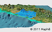 Political Panoramic Map of Bourail, satellite outside