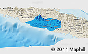 Political Panoramic Map of Bourail, shaded relief outside