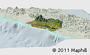 Satellite Panoramic Map of Bourail, lighten