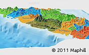 Satellite Panoramic Map of Bourail, political outside