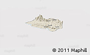 Shaded Relief Panoramic Map of Bourail, cropped outside